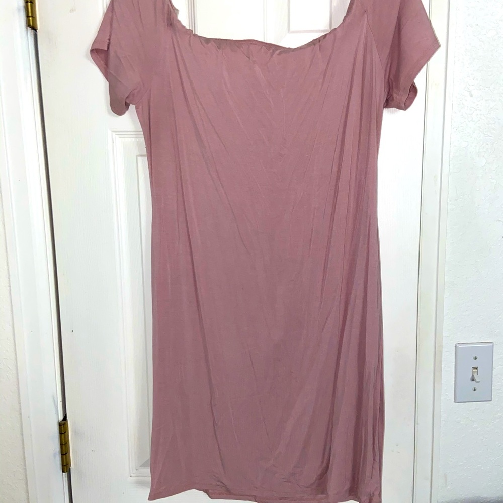 Off the shoulder blush dress